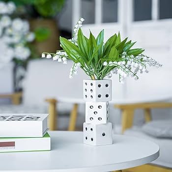 Amazon.com: MOUGIGI Ceramic Dice Vase - Unique Decor for
